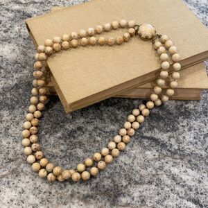 Vintage Double Layer Cream Ivory Off White Beaded Necklace